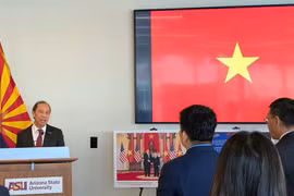 El embajador vietnamita en Estados Unidos, Nguyen Quoc Dung, habla en el evento (Fuente: VNA)