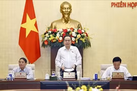 La 44 reunión del Comité Permanente de la Asamblea Nacional de Vietnam (Parlamento) de la XV Legislatura se inaugura bajo la presidencia del presidente del Parlamento Tran Thanh Man (Fuente: VNA)