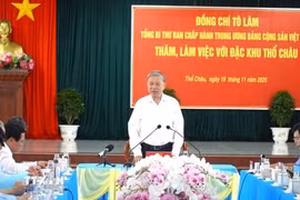El secretario general del Partido Comunista de Vietnam, To Lam, habla en la cita (Fuente: VNA)