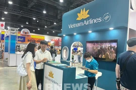 El stand de Vietnam Airlines en la feria (Fuente: VNA)