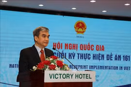 El jefe del Departamento de Cooperación Internacional del Ministerio del Interior, Luu Quang Tuan, habla en el evento (Fuente: VNA)