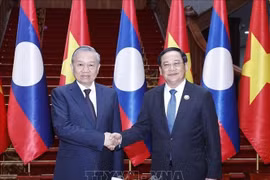 Líder partidista de Vietnam se reúne con altos dirigentes laosianos en Vientiane