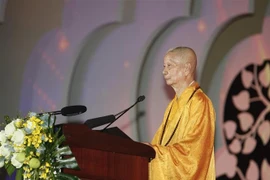 El muy venerable Thich Tri Quang, patriarca supremo del Consejo de Patronazgo de la SBV (Fuente: VNA)