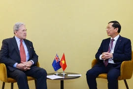 El vicepremier y canciller de Vietnam, Bui Thanh Son, (derecha) y el ministro de Relaciones Exteriores de Nueva Zelanda, Winston Peters (Fuente: VNA)