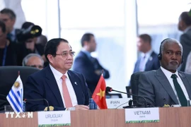 El primer ministro vietnamita, Pham Minh Chinh, interviene en el debate de alto nivel sobre el tema: "Medio ambiente, COP 30 y salud mundial". (Fuente: VNA)