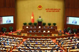 En una sesión de la Asamblea Nacional de Vietnam (Fuente: VNA)