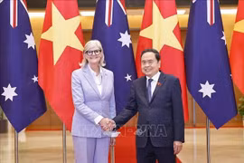El presidente de la Asamblea Nacional de Vietnam, Tran Thanh Man y la gobernadora general de Australia, Sam Mostyn (Fuente: VNA)