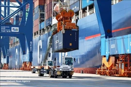 Carga y descarga de mercancías de importación y exportación en el Puerto Internacional de Gemalink (Foto: VNA)
