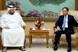 El vicepremier de Vietnam Bui Thanh Son (derecha) y el ministro de Inversiones de los EAU, Mohamed Alsuwaidi (Fuente: VNA)