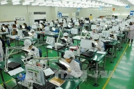 Línea de producción de componentes electrónicos en el Parque Industrial Yen Phong, provincia de Bac Ninh (Foto: VNA)