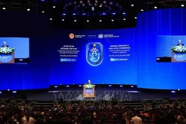 El secretario general de las Naciones Unidas, António Guterres, habla en la sesión inaugural de alto nivel de la ceremonia de firma de la Convención de Hanoi. (Fuente: VNA)