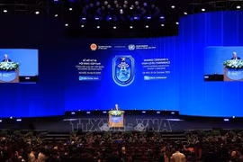 El secretario general de las Naciones Unidas, António Guterres, habla en la sesión inaugural de alto nivel de la ceremonia de firma de la Convención de Hanoi. (Fuente: VNA)