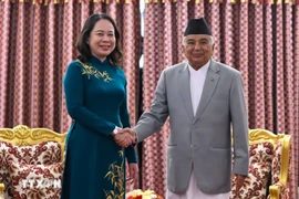 La vicepresidenta de Vietnam, Vo Thi Anh Xuan, se reúne con el presidente de Nepal, Ram Chandra Poudel (Fuente: VNA)