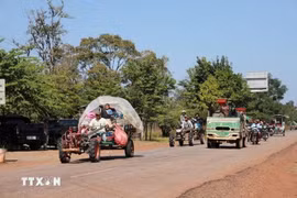 Residentes camboyanos en la provincia de Preah Vihear, fronteriza con Tailandia, están evacuando para evitar el conflicto (Fuente: VNA)