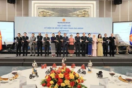 El viceprimer ministro y canciller Bui Thanh Son posa una foto con los delegados (Fuente: VNA)