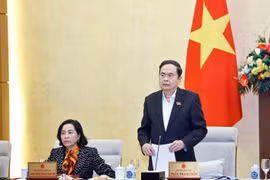 El presidente de la Asamblea Nacional, Tran Thanh Man, habla en la conferencia (Fuente: VNA)