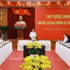 El primer ministro de Vietnam, Le Minh Hung, y las autoridades de la provincia sureña de Dong Nai. (Foto: VNA)
