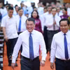 El primer ministro de Vietnam, Le Minh Hung, en su reunión con dirigentes de Ciudad Ho Chi Minh (Foto: VNA)