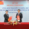 El documento fue suscrito por el viceministro de Finanzas, Tran Quoc Phuong, en representación del Gobierno vietnamita, y por el embajador de Japón en Vietnam, Ito Naoki, en nombre del Gobierno japonés. (Foto: VNA)