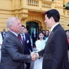 El presidente de Vietnam, Luong Cuong, recibe al Rey de Jordania, Abdullah II bin Al Hussein. (Foto: VNA)