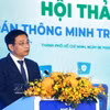 El viceprimer ministro Nguyen Van Thang en el seminario titulado “Pagos inteligentes impulsan las finanzas digitales”. (Foto: VNA)
