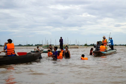 Turismo en Dong Thap: el tour en temporada de crecidas conquista a numerosos visitantes