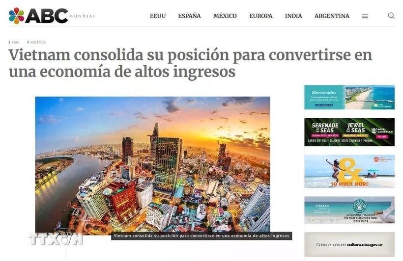El sitio web argentino ABC Mundial publica un artículo elogiando los logros del desarrollo económico de Vietnam (Fuente: VNA)