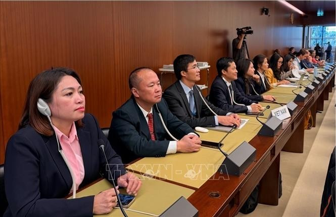 Delegados vietnamitas en la cita (Fuente: VNA)