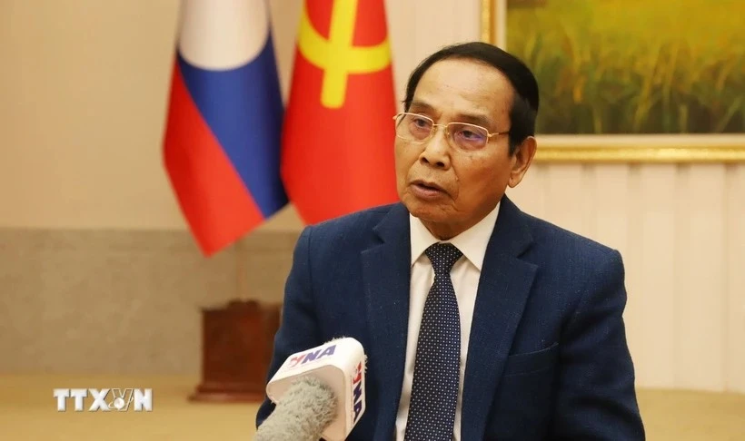 Bounthong Chitmany, miembro del Buró Político y permanente del Secretariado del Comité Central del Partido Popular Revolucionario de Laos (PPRL) y vicepresidente de ese país (Fuente: VNA)