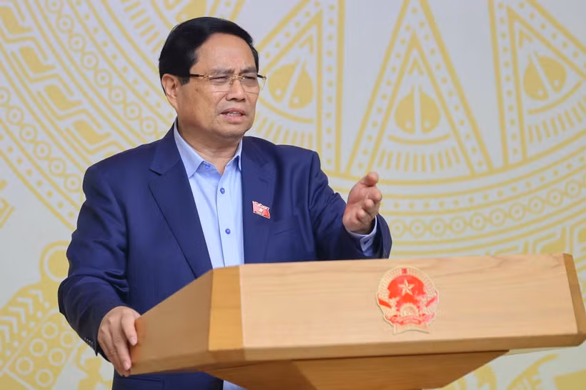 El primer ministro Pham Minh Chinh habla en el evento (Fuente: VNA)