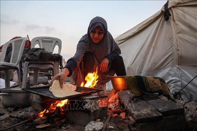 Una mujer palestina en la zona de Sheikh Radwan, al norte de Gaza. Foto: Xinhua/TTXVN