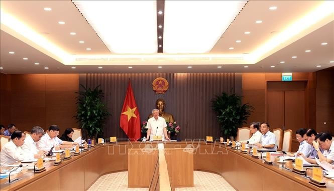 El viceprimer ministro permanente de Vietnam, Nguyen Hoa Binh, habla en la cita (Fuente: VNA)