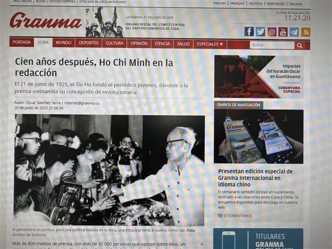 El artículo publicado en el periódico Grama (Fuente: VNA)