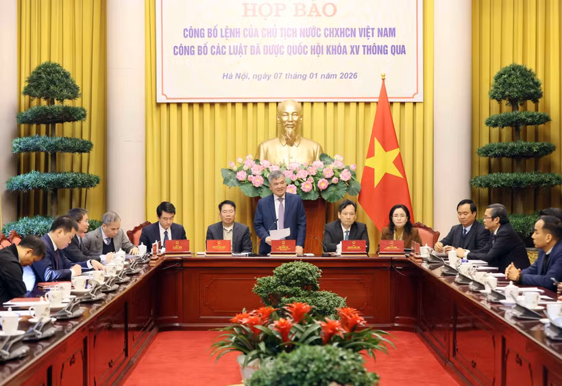 El subjefe de la Oficina Presidencial de Vietnam, Can Dinh Tai, habla en la cita (Fuente: VNA)