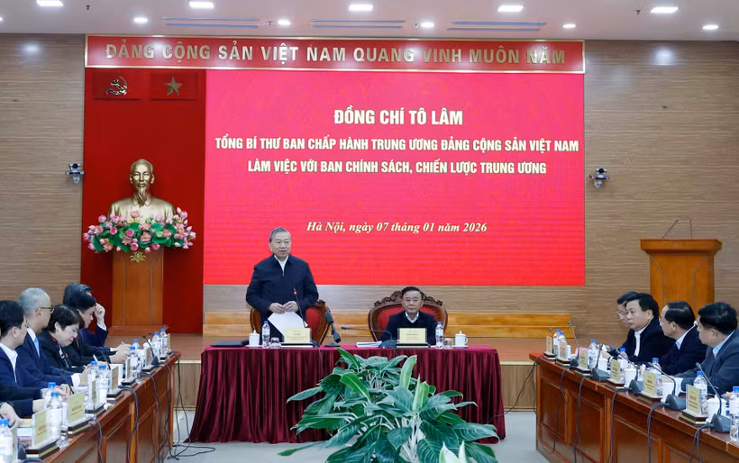 El secretario general del Partido Comunista de Vietnam (PCV), To Lam, habla en la cita (Fuente: VNA)