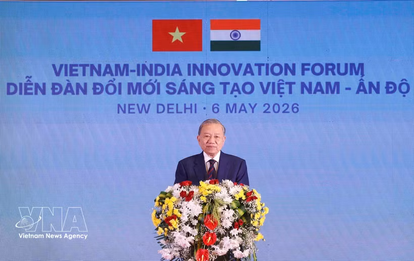 El secretario general del Partido Comunista y presidente de Vietnam, To Lam, habla en el foro (Fuente: VNA)
