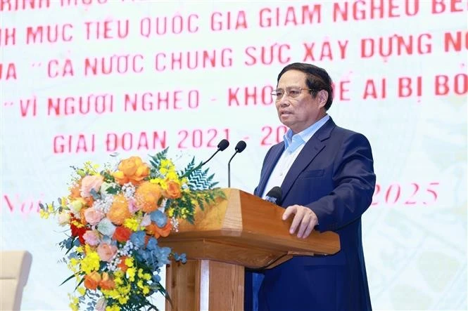 El primer ministro Pham Minh Chinh habla en el evento (Fuente: VNA)