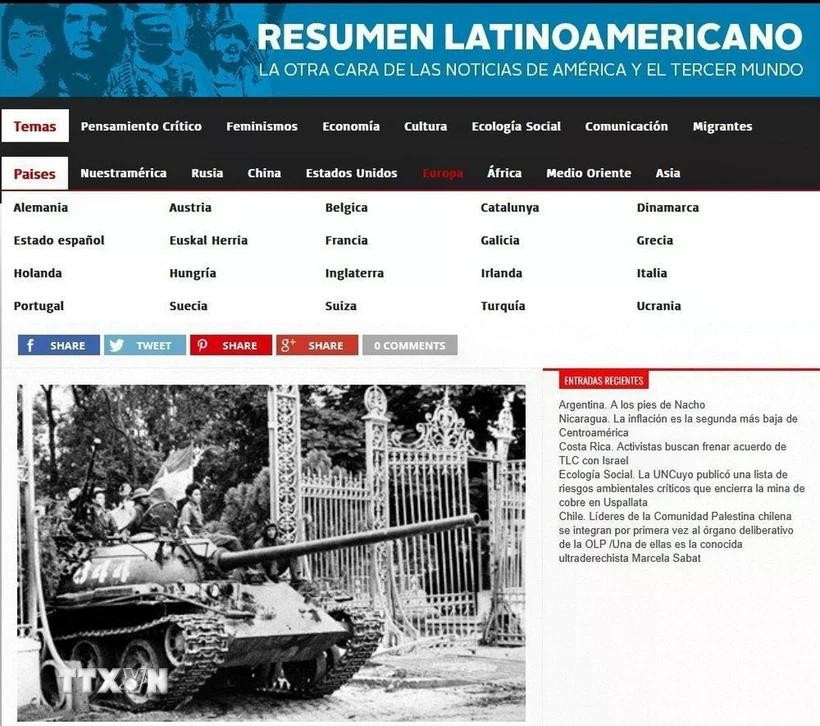 El artículo fue publicado en Resumen Latinoamericano en ocasión del 50 aniversario de la libración del Sur de Vietnam, el 30 de abril (Fuente: VNA)