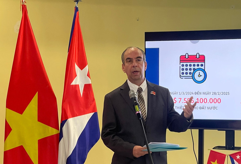 El embajador de Cuba en Vietnam, Rogelio Polanco Fuentes, en el evento (Fuente: VNA)