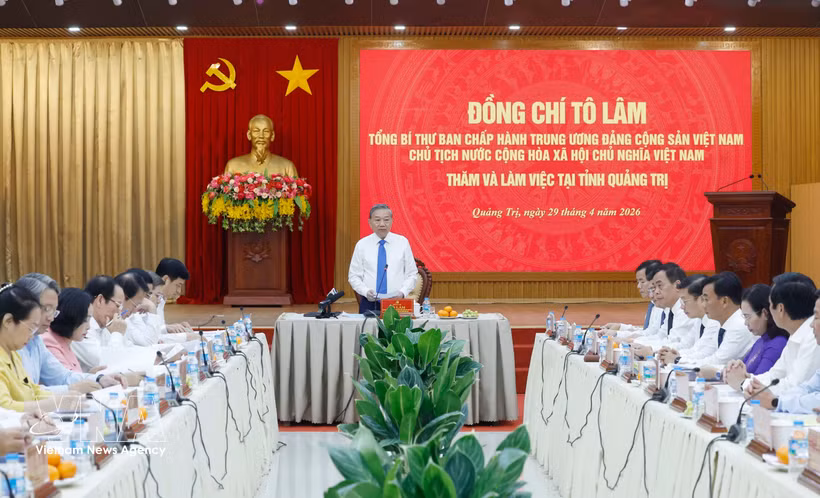 El secretario general del Partido Comunista y presidente de Vietnam, To Lam, habla en la cita (Fuente: VNA)