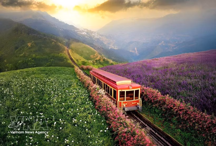 El ferrocarril de montaña de Muong Hoa mejora la experiencia ecoturística para los visitantes de Sa Pa. Foto: VNA