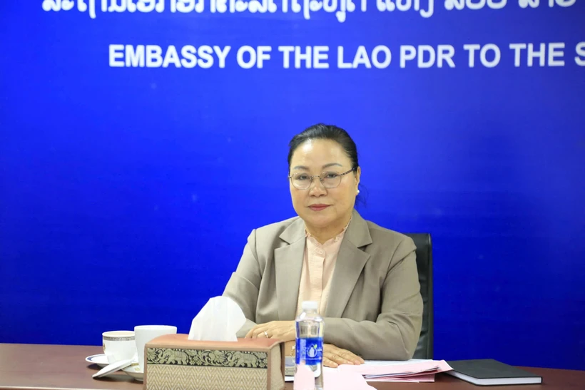 La embajadora laosiana en Hanoi, Khamphao Ernthavanh (Fuente: VNA)