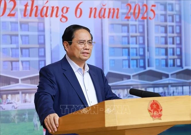 El primer ministro de Vietnam, Pham Minh Chinh, habla en el evento (Fuente: VNA)