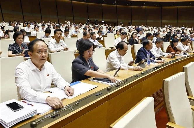 La Asamblea Nacional de Vietnam de la XV legislatura aprueba la Resolución sobre la modificación y complementación de varios artículos de la Constitución de 2013 (Fuente: VNA)