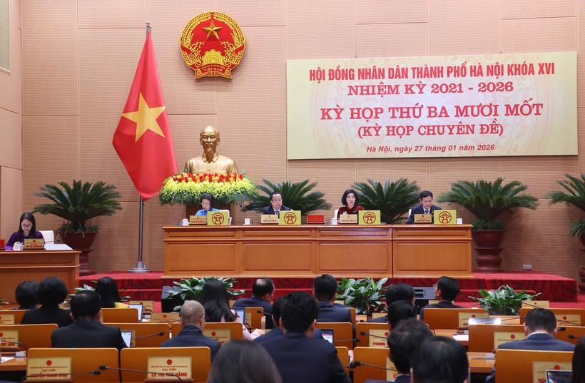 Durante la 31ª reunión del Consejo Popular de Hanoi (Fuente: VNA)