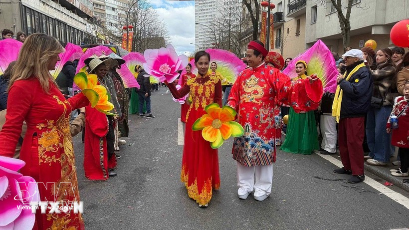La delegación vietnamita en el desfile (Fuente: VNA)