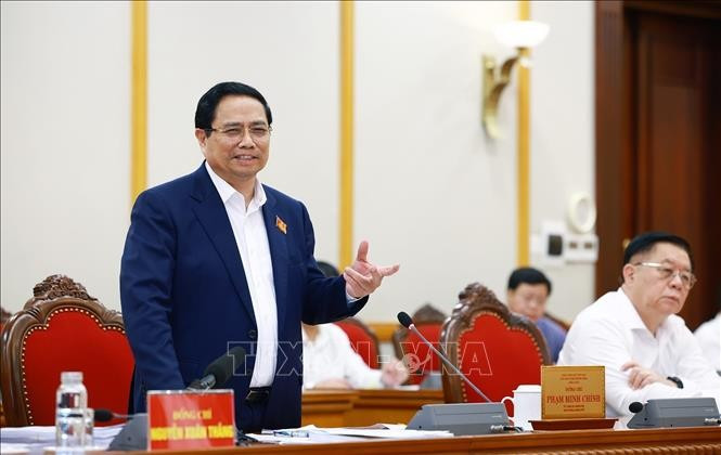 El primer ministro Pham Minh Chinh habla en el evento (Fuente: VNA)