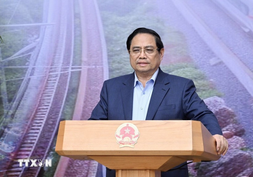 El primer ministro Pham Minh Chinh habla en la cita (Fuente: VNA)