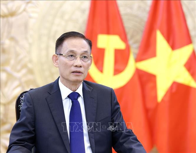El secretario del Comité Central del Partido Comunista de Vietnam y ministro de Relaciones Exteriores, Le Hoai Trung (Fuente: VNA)