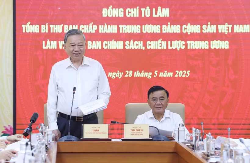 El secretario general del Partido Comunista de Vietnam (PCV), To Lam habla en el evento (Fuente: VNA)